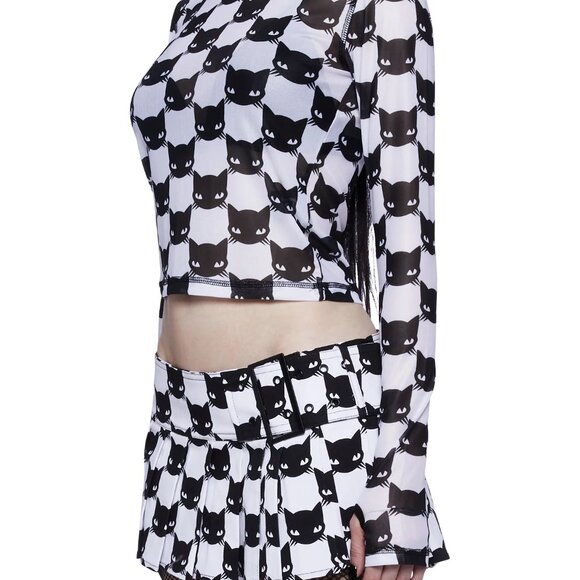 Cat Bandit Mesh Top + Skirt (XS) - Picture 5 of 7